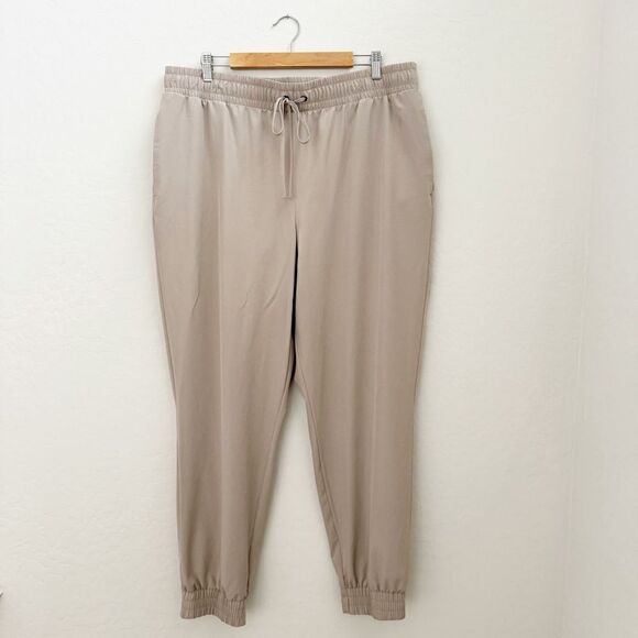 Simply Vera Vera Wang Simply Jogger Pants Grey/Beige Size XL - Picture 2 of 9